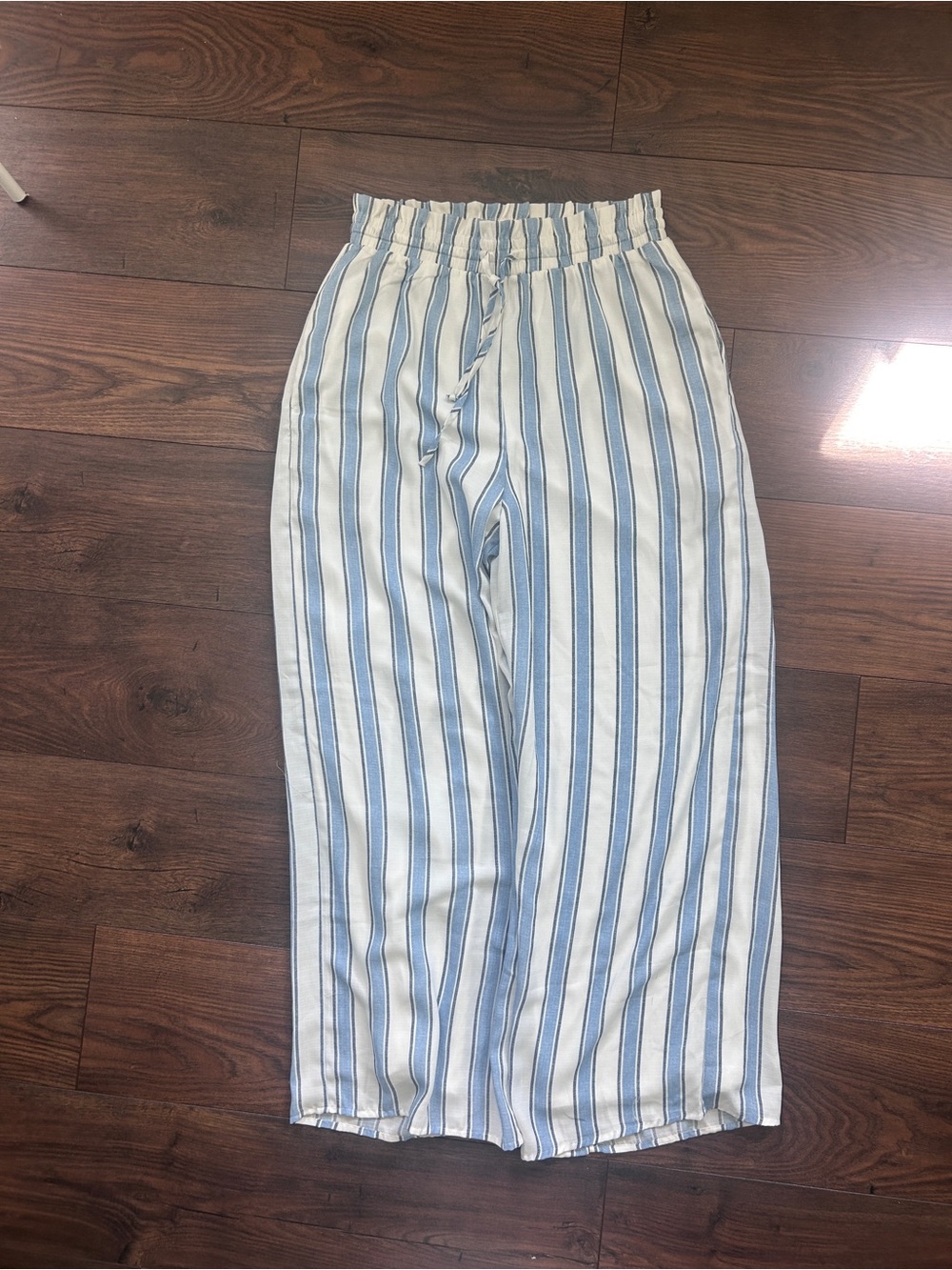 BLUE RAIN x FRANCESCA’S collab Women’s Blue and White Striped Wide-Leg Pants